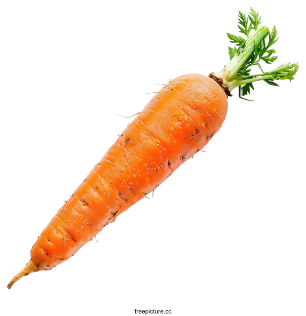 [Transparent Background PNG]Fresh single carrot on white
