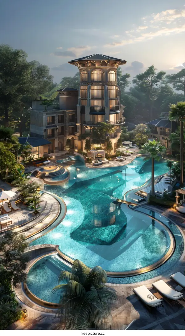 Luxury Resort Swimming Pool Complex