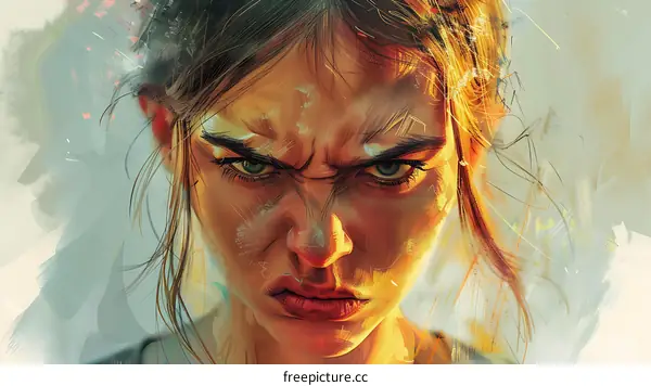 Fierce Determination A Woman with a Powerful Gaze