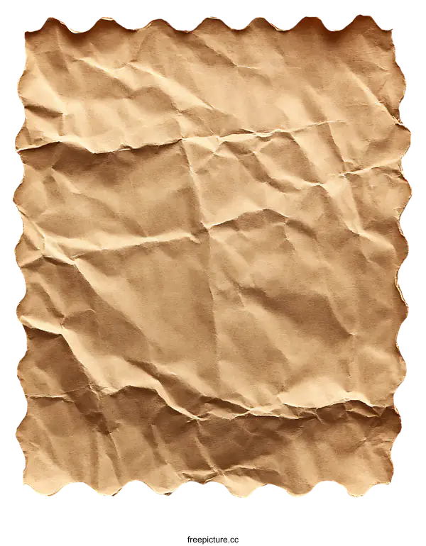 [Transparent Background PNG]Crumpled Kraft Paper Texture Background