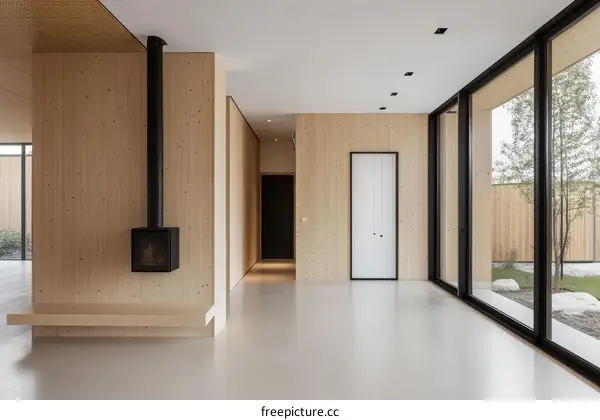 Modern Minimalist Interior Design with Wood Accents