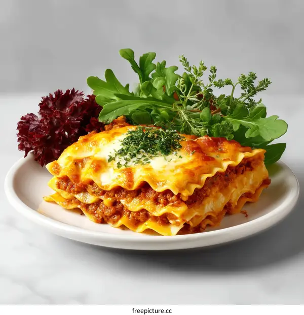 Delicious Beef Lasagna with Fresh Greens