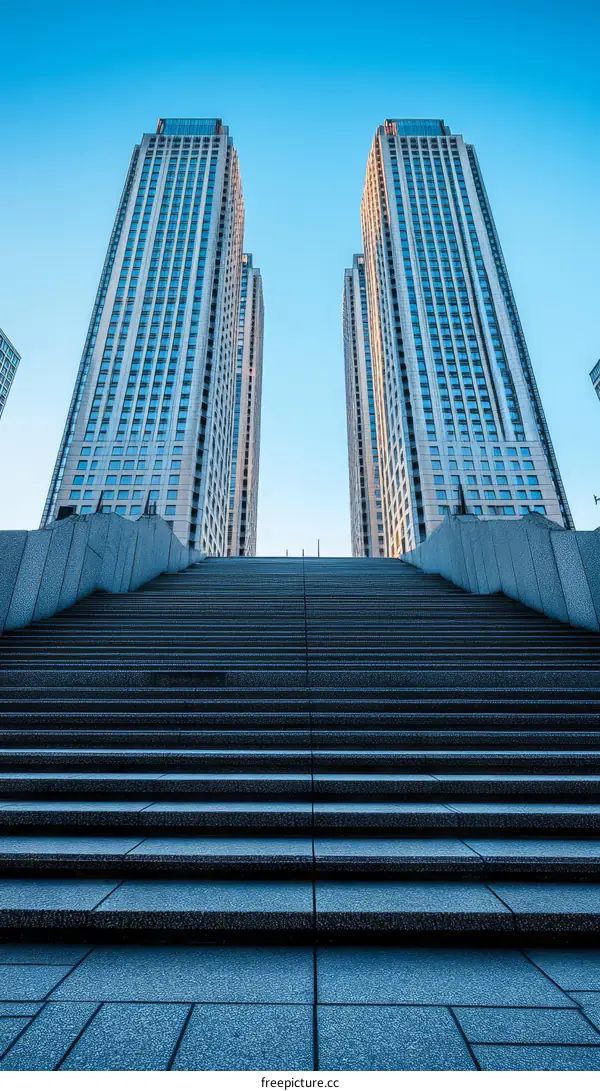 Modern Architecture Urban Stairway to Sky