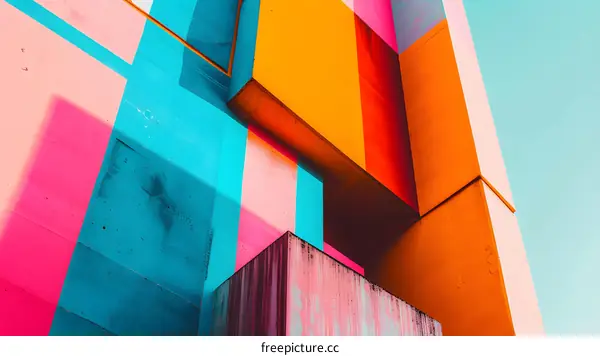 Abstract Colorful Architecture Building Facade