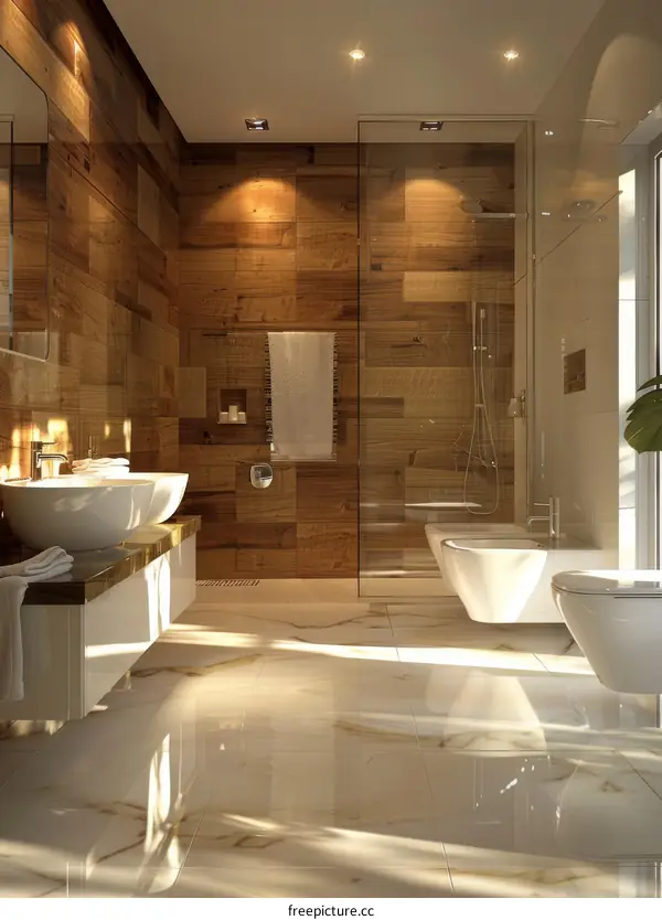 Modern Luxury Wooden Bathroom Interior Design