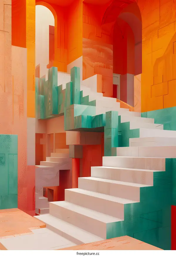 Colorful 3D building blocks