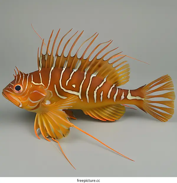 Striped Fish on Gray Background
