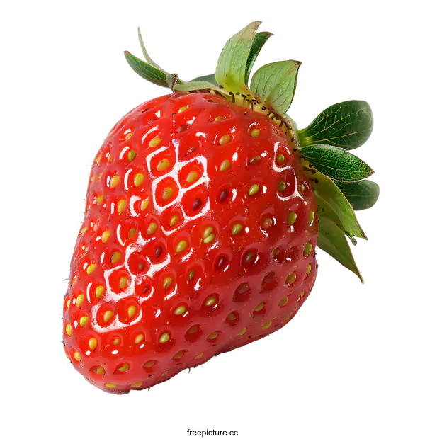 [Transparent Background PNG]Single Strawberry on White Background