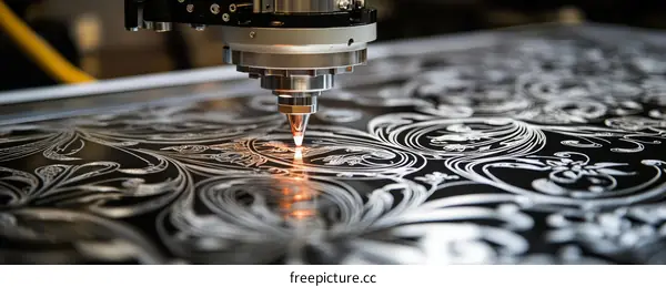 Laser Cutting Machine Engraving Detailed Pattern
