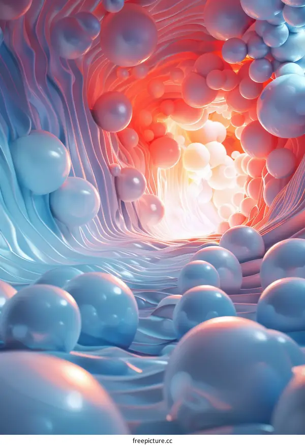 Abstract Colorful Bubble Tunnel