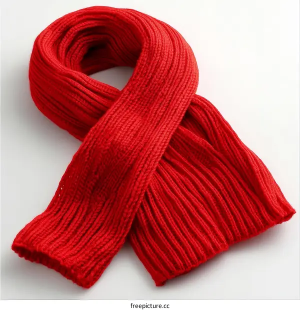 Red Knitted Scarf Close Up