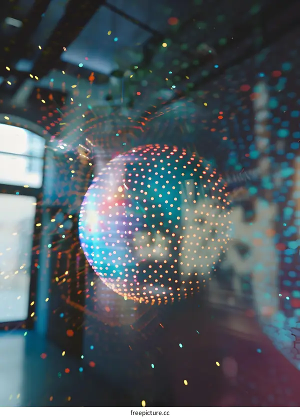 Abstract Photography of a Disco Ball