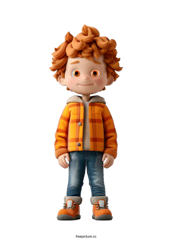 [Transparent Background PNG]3D cartoon character of a boy