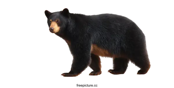 [Transparent Background PNG]Black Bear Walking Isolated on White Background