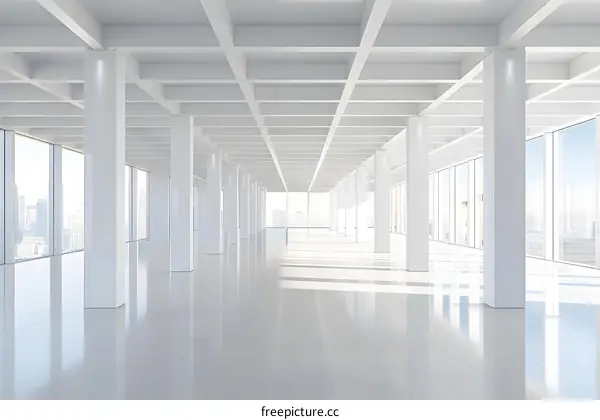 White Empty Modern Office Space Design