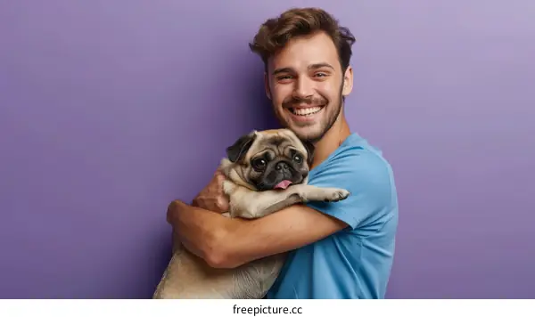 A man and his pug