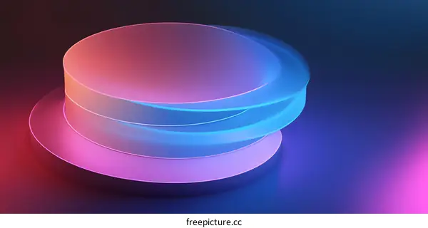 Abstract Minimalist Background with Neon Blue and Pink