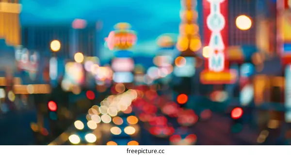 Blurred Lights of the Las Vegas Strip at Night