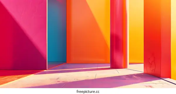 Abstract Colorful Geometric Shapes Digital Art