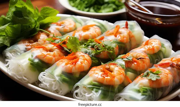 Fresh and Delicious Vietnamese Summer Rolls with Shrimp