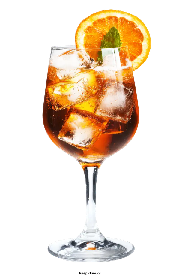 [Transparent Background PNG]Refreshing Aperol Spritz Cocktail Drink