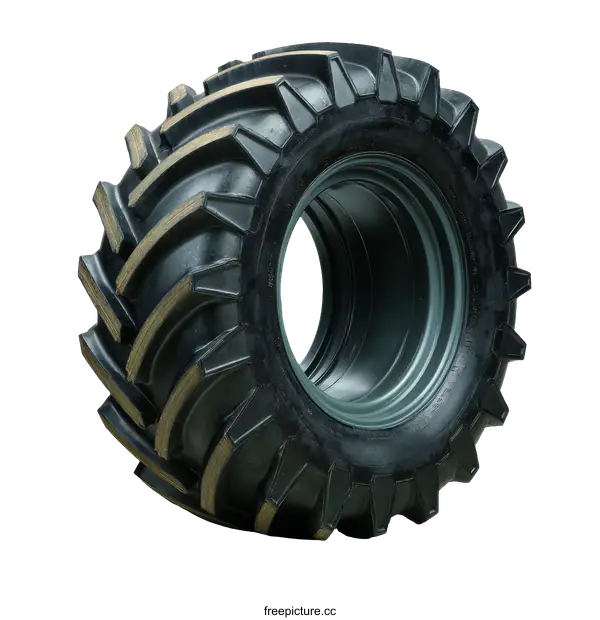 [Transparent Background PNG]Heavy Duty Tractor Tire Isolated on White Background