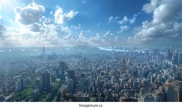 Panoramic View of New York City Skyline