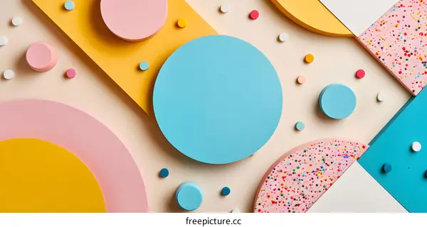 Abstract Background with Colorful Shapes and Circles