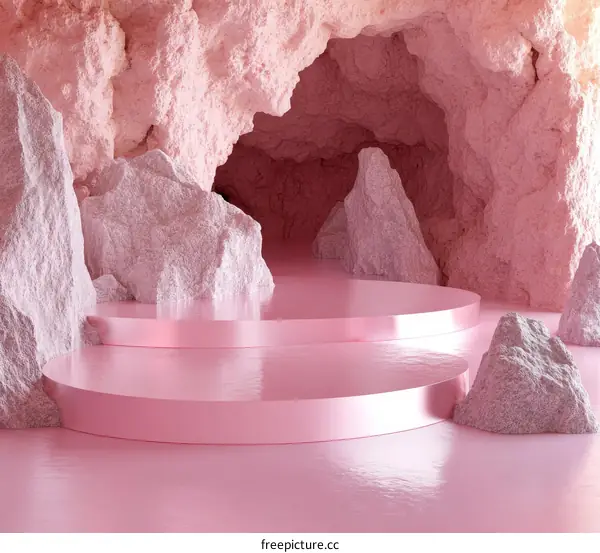 Pink Cave Product Display Stage