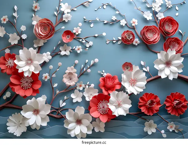 3D rendering of paper flowers