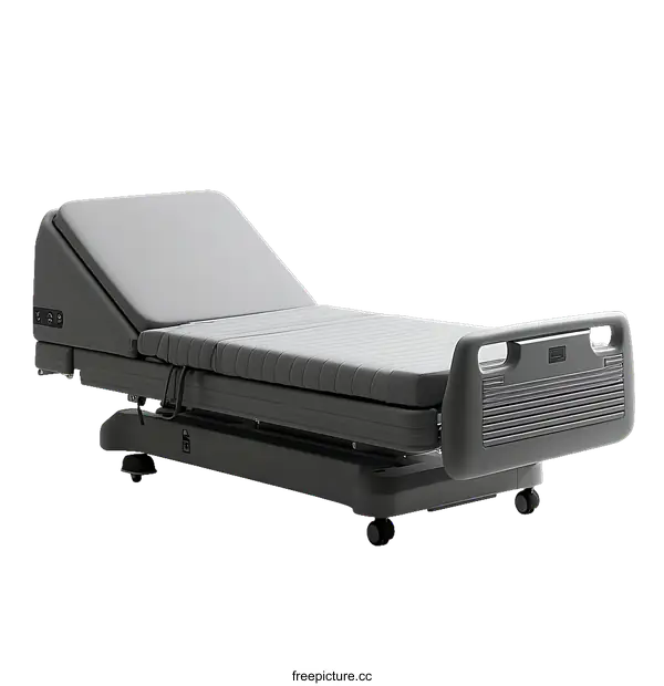 [Transparent Background PNG]Modern Hospital Bed with Adjustable Features