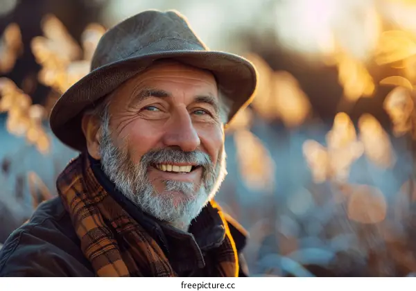 Smiling Senior Man Outdoors Portrait