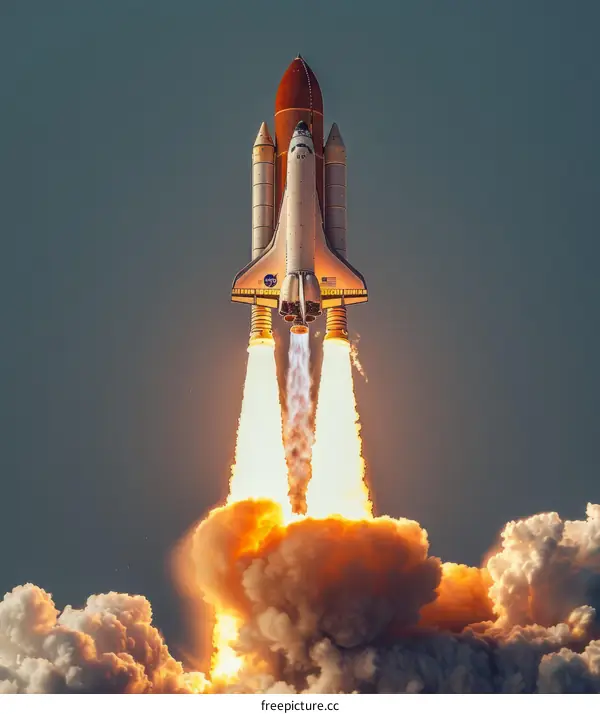 Space Shuttle Discovery launching from the Kennedy Space Center