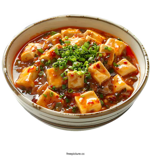 [Transparent Background PNG]Bowl of Mapo Tofu on White Background