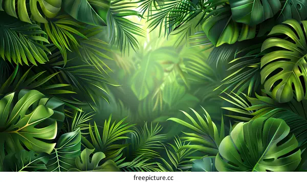 A lush tropical rainforest landscape
