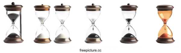 [Transparent Background PNG]Vintage Hourglass Collection Set of 5