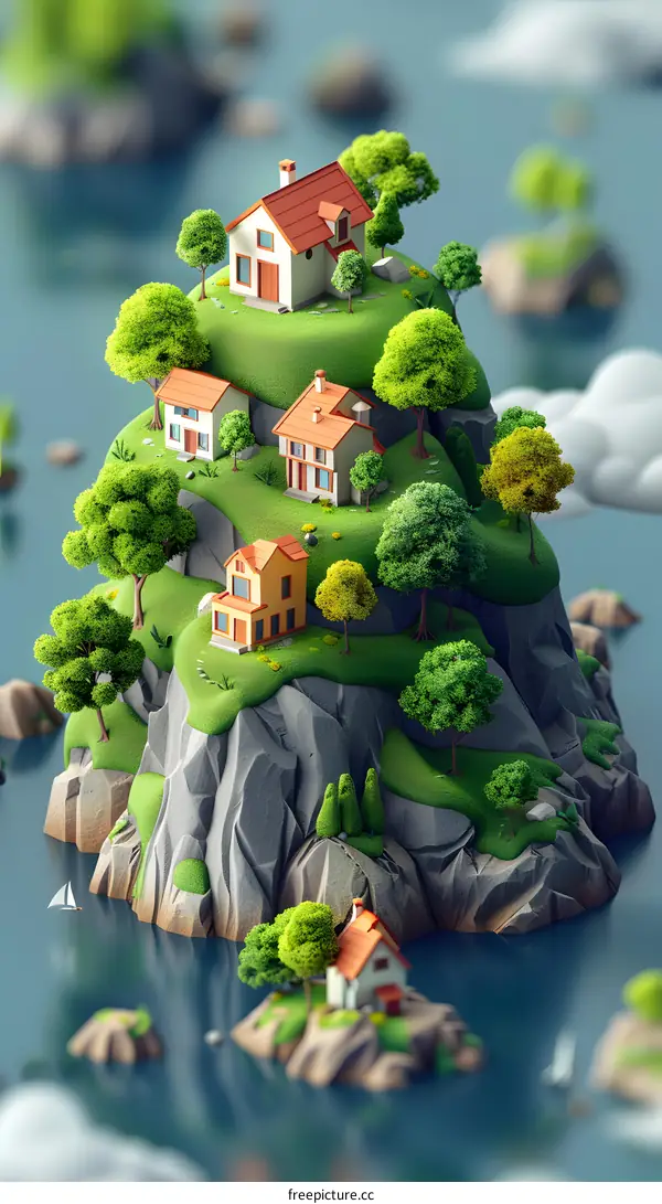 Isometric Island Village