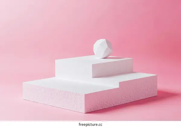 Geometric Shapes on a Pink Background Display