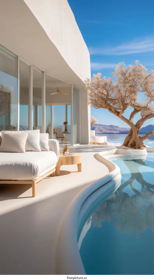 Modern luxury villa with infinity pool and stunning ocean views