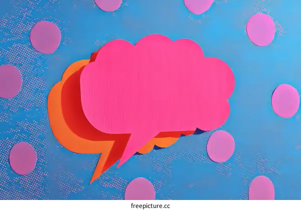 Colorful Speech Bubbles on Dotted Background Illustration