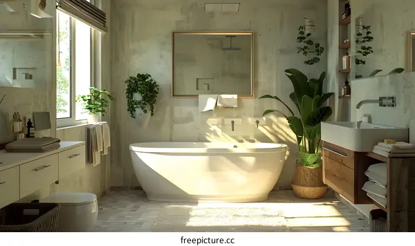 Modern and minimalist bathroom