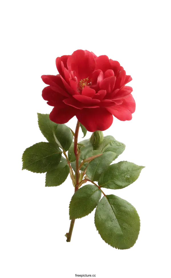 [Transparent Background PNG]Beautiful Red Rose in a Close-up View