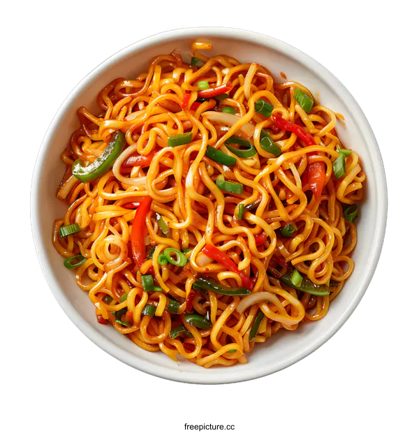 [Transparent Background PNG]Noodles in bowl on white background