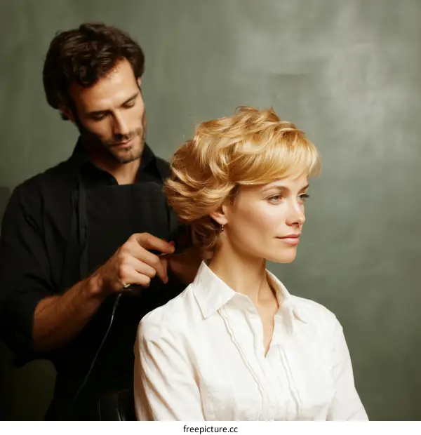 Hair Styling Process in a Salon