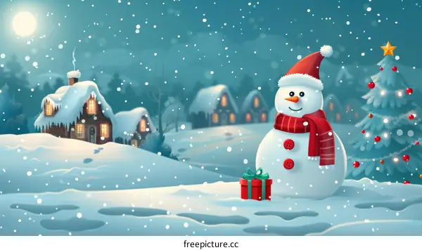 Christmas Snowman with Festive Decorations