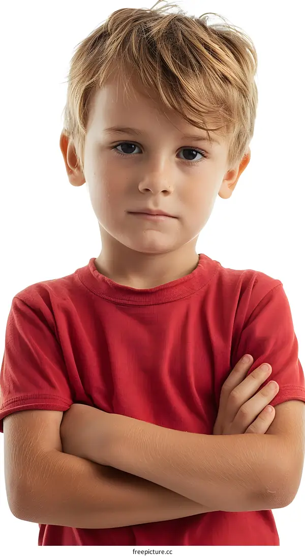 Portrait of a young boy with crossed arms
