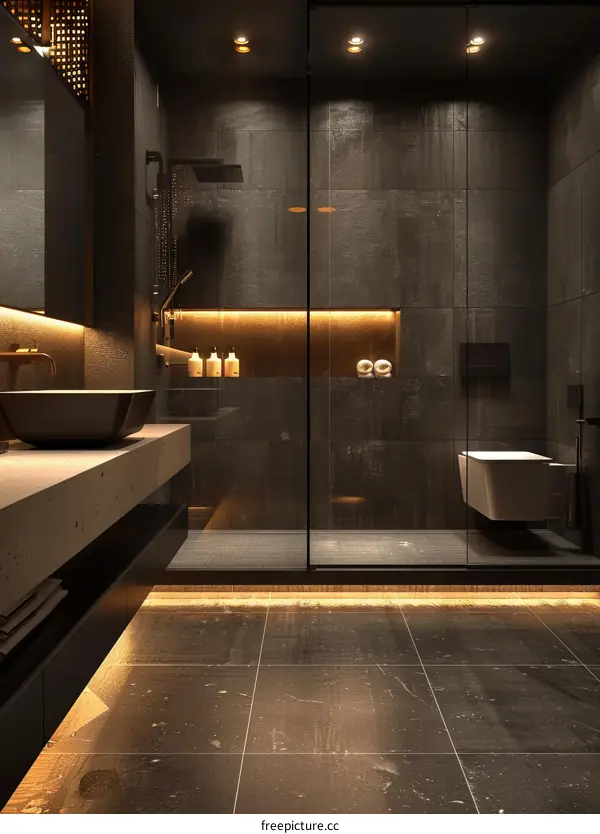 Modern Luxury Dark Bathroom Design