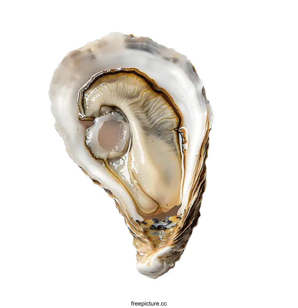 [Transparent Background PNG]A close up image of an oyster on a white background