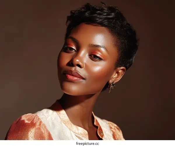 Closeup Portrait of a Stunning Woman with Fashionable Makeup