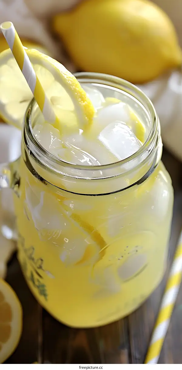Refreshing Summer Lemonade in a Mason Jar
